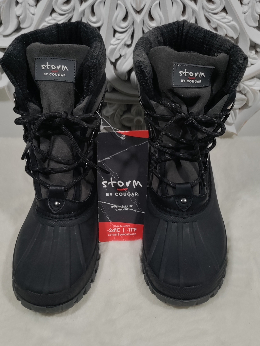 Storm by Cougar Claudia Waterproof Winter Boots Black Gray Size 8
